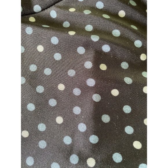 Snozu Vtg Black Polka Dot Stretch Nylon Slimming Ruched One Piece Swimsuit Sz 10 - Picture 12 of 12